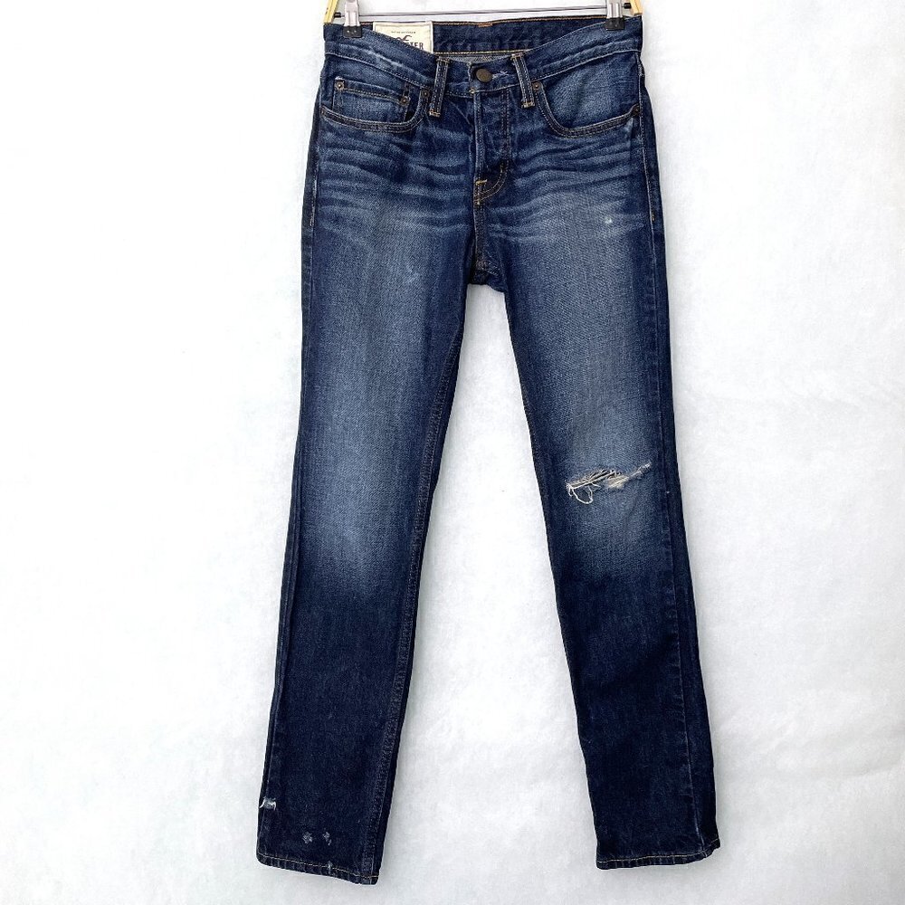 Hollister Men's Skinny Jeans Straight Leg Button Fly Distressed size 28 x 30